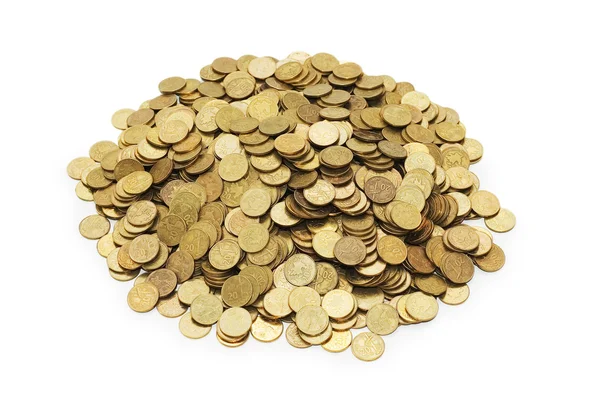 Купа золотих монет ізольовані — стокове фото
