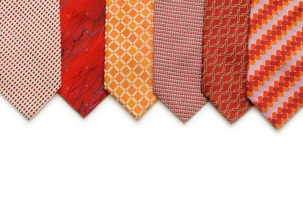 Jedwabne krawaty na białym tle — Zdjęcie stockowe