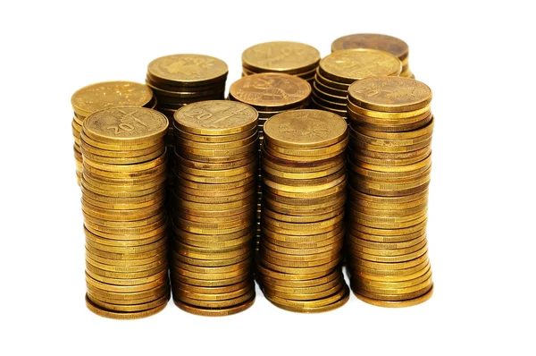 Montón de monedas aisladas en el blanco — Foto de Stock