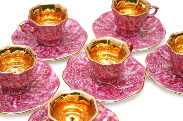 Xícaras de chá isolado no branco — Fotografia de Stock