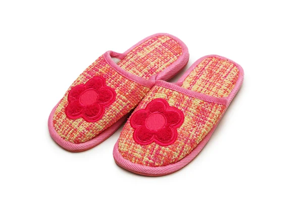 Pair of pink slippers isolated — Stock Photo, Image