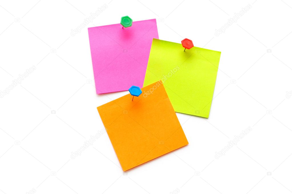 Post-it notes isolated on the white