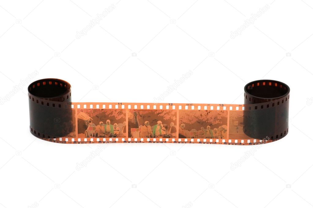 Roll of film isolated on the white