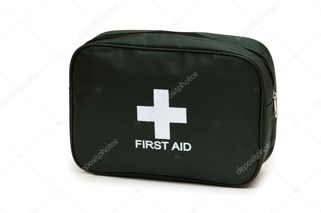 First aid kit isolated on the white