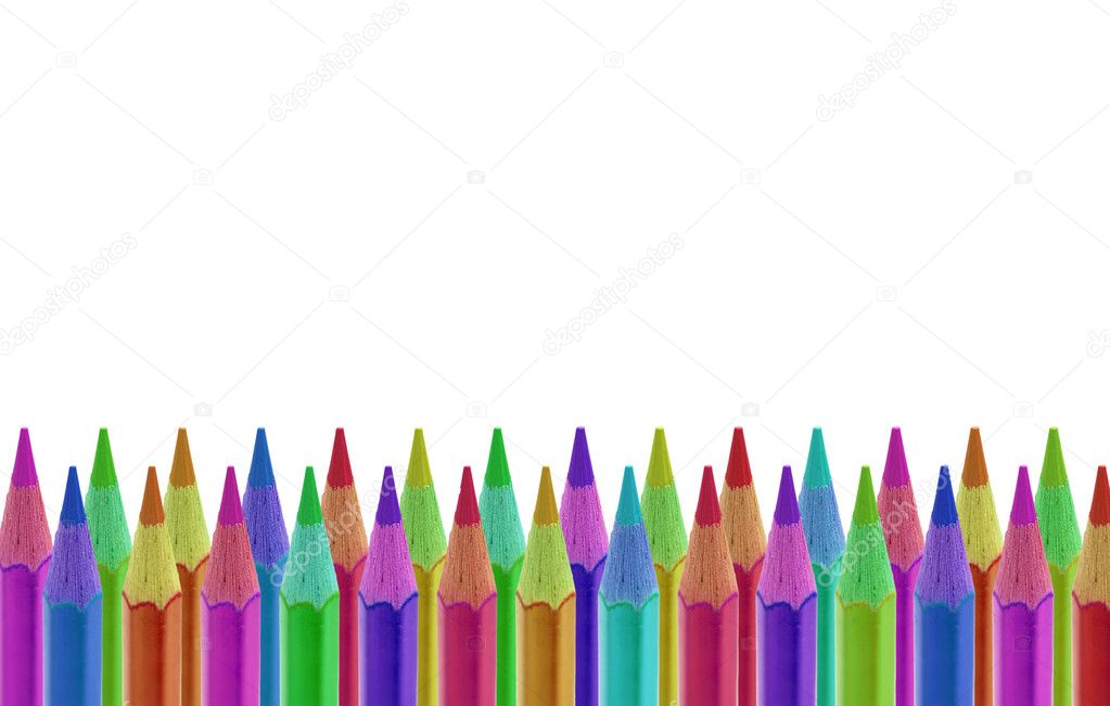 Pencils of various colours isolated