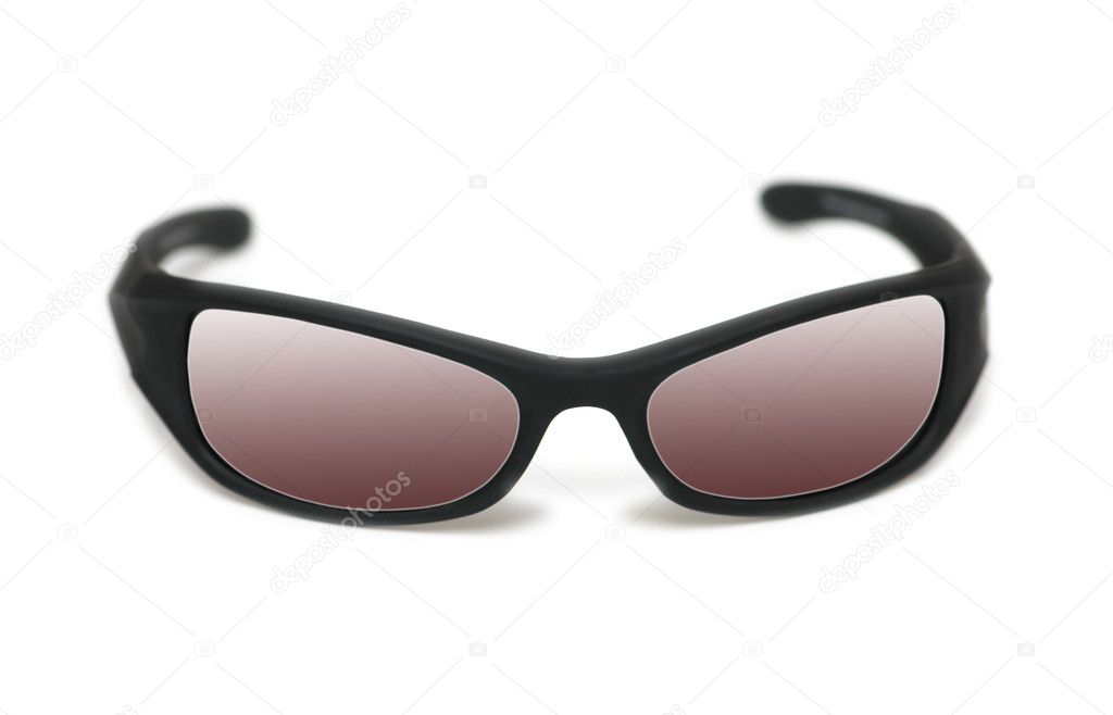 Black sunglasses isolated on the white