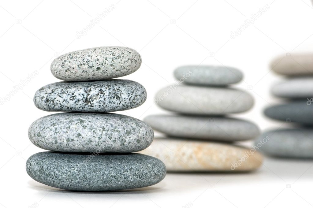 Stack of pebbles isolated