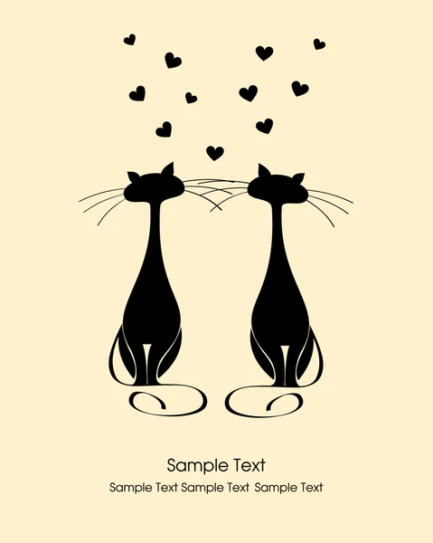 Gratulationskort med katter — Stock vektor