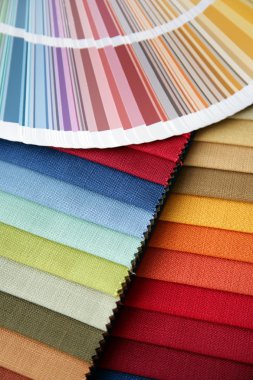 Fabric and opened color card clipart