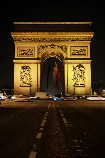 Triumphal arch at night — Stock Photo, Image