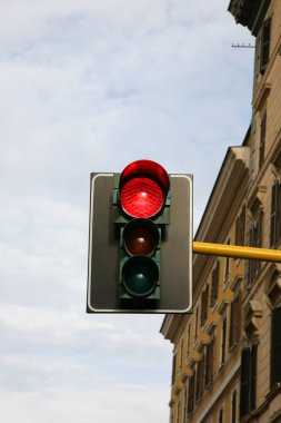 Red signal of traffic-light clipart