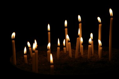 Candles in a dark clipart