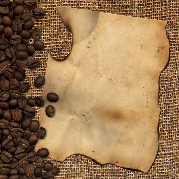 Старая бумага на фоне с кофе — стоковое фото