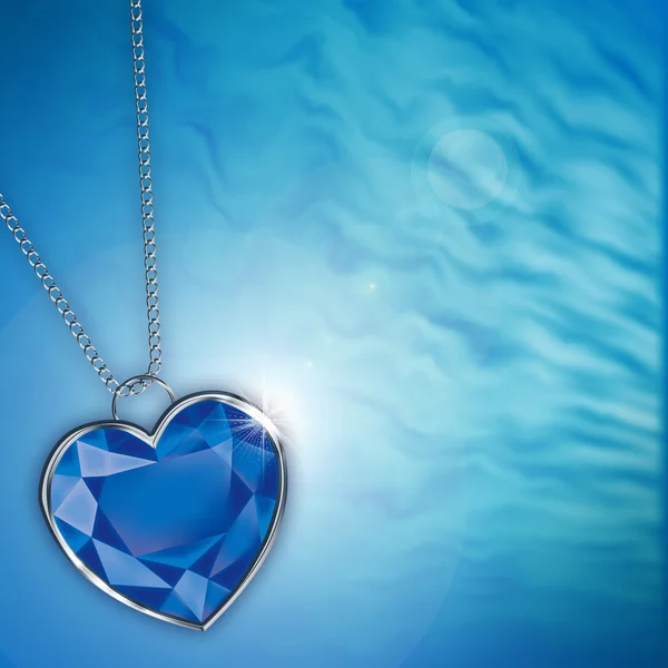 stock image Card with blue diamond heart for design