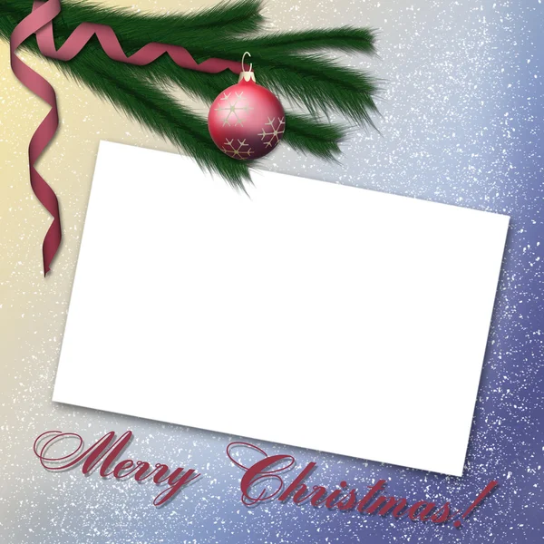 Χριστουγεννιάτικη κάρτα με το δέντρο το νέο έτος και την εκ νέου — Φωτογραφία Αρχείου