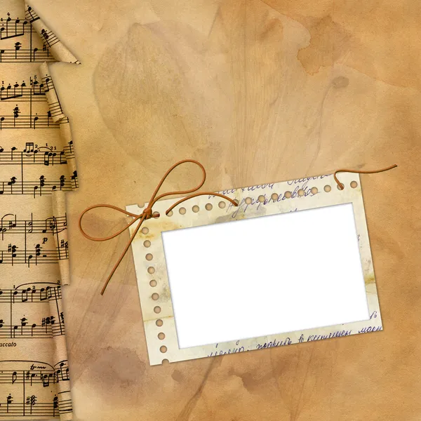 Frame for foto with musical background — Stock Photo, Image