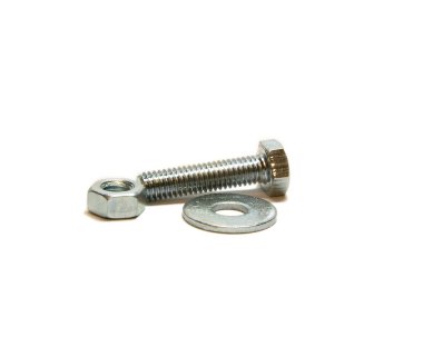 Screw nut, head bolt and washer clipart