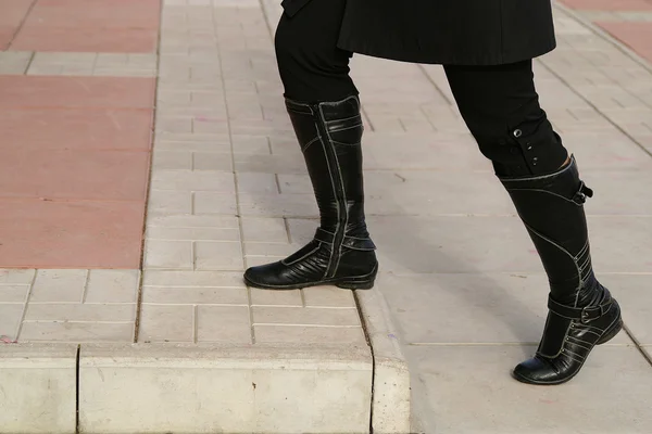 stock image Black high boots