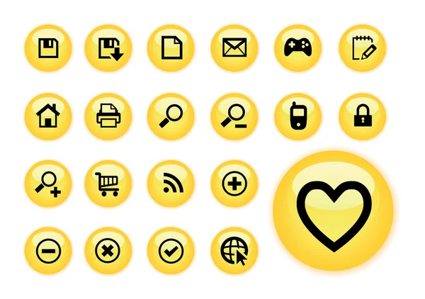 Sarı parlaklık web düğmeleri — Stok Vektör