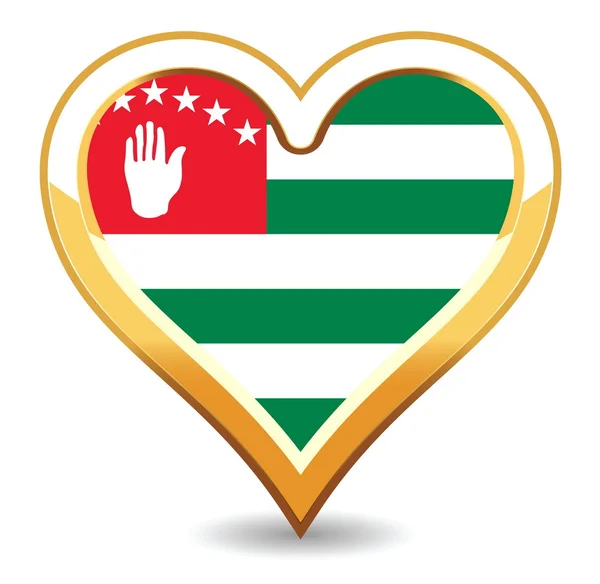 Coração Abhkazia Bandeira — Vetor de Stock