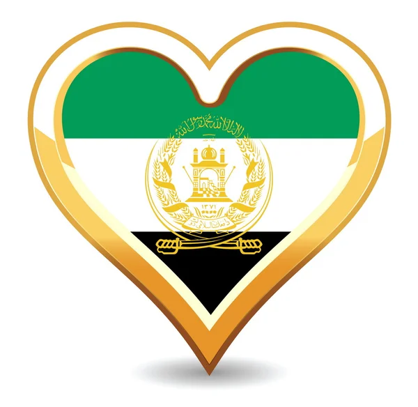 Bandera de Afganistán Corazón — Archivo Imágenes Vectoriales