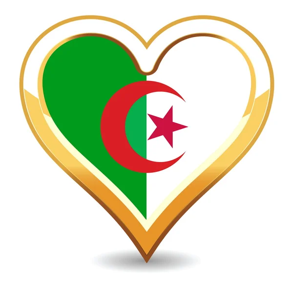Coeur Algérie Drapeau — Image vectorielle