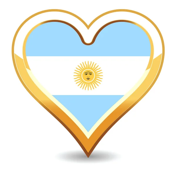 Coeur Argentine Drapeau — Image vectorielle