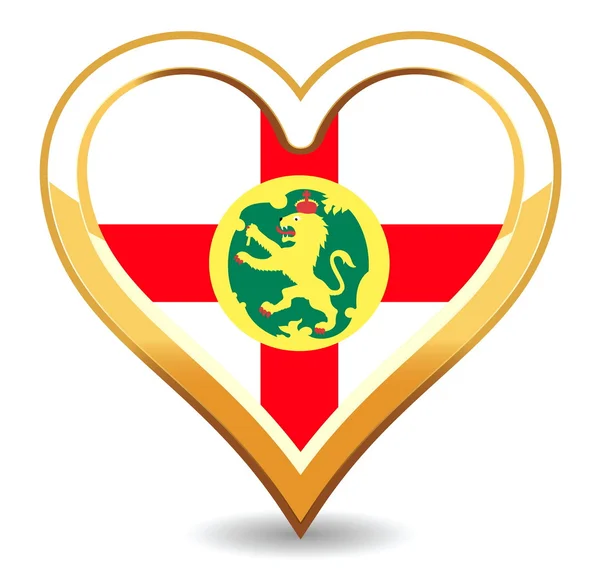 Bandeira de Alderney de coração — Vetor de Stock