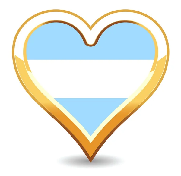 Cuore Argentina Bandiera — Vettoriale Stock