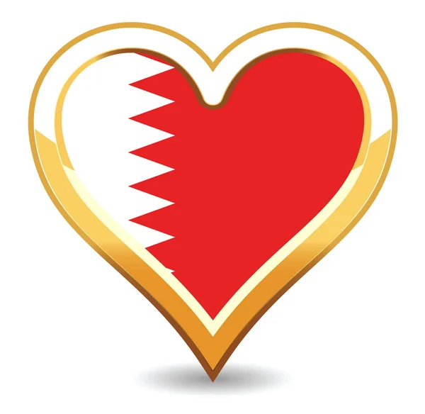 Heart Bahrain Flag — Stock Vector