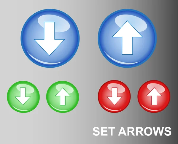 RGB knop pijlen (Upload/Download) — Stockvector
