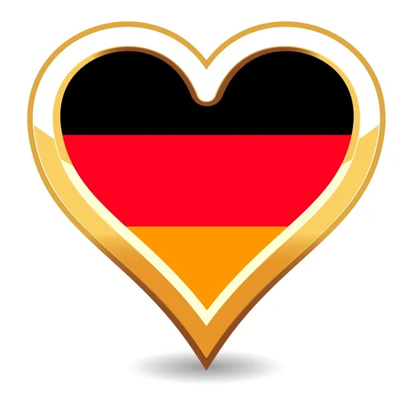 Herz deutschland fahne — Stockvektor