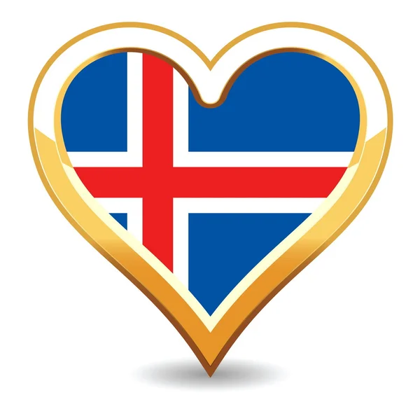 心冰岛国旗 — 图库矢量图片