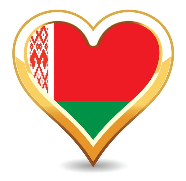 Coeur Belarus Drapeau — Image vectorielle