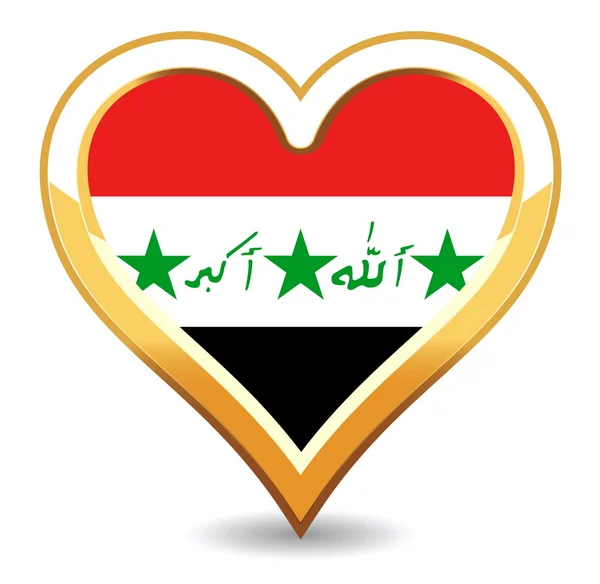 Heart Iraq Flag — Stock Vector