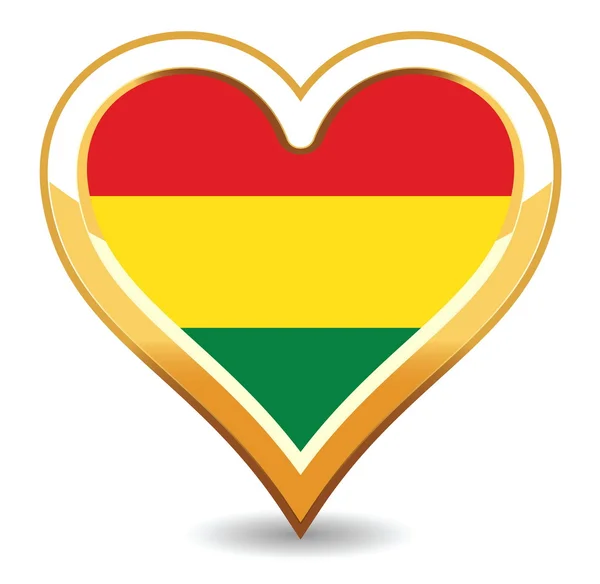 Coração Bolívia Bandeira — Vetor de Stock