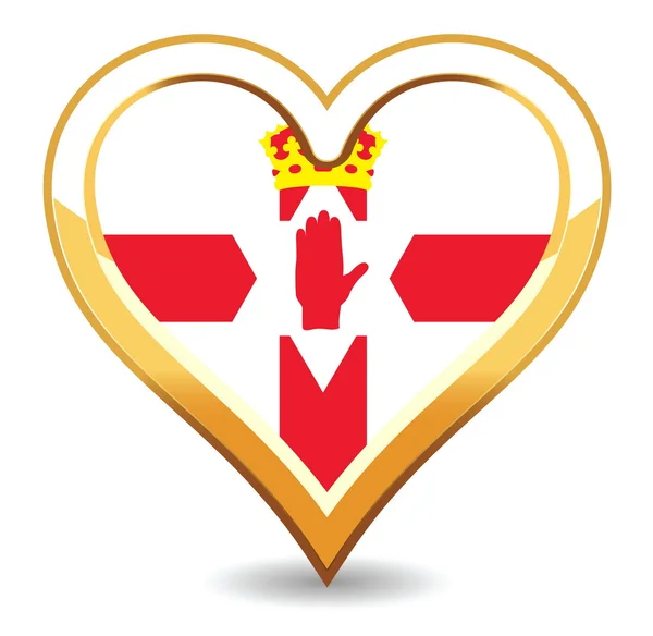 Heart Ireland Flag — Stock Vector