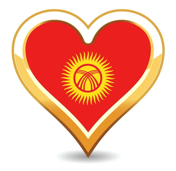 stock vector Heart Kyrgyzstan Flag