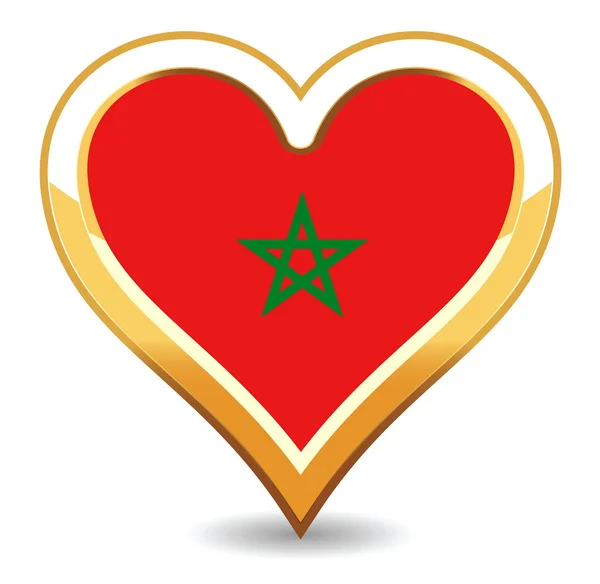 Coração Marrocos Bandeira —  Vetores de Stock