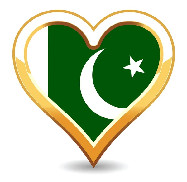 Heart Pakistan Flag — Stock Vector