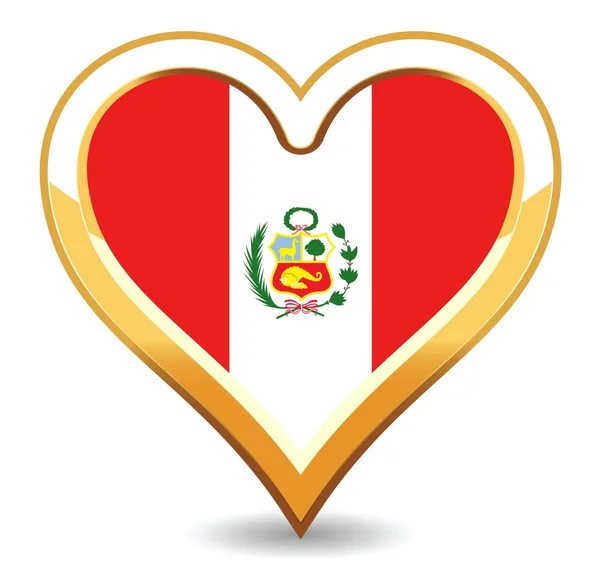 stock vector Heart Peru Flag