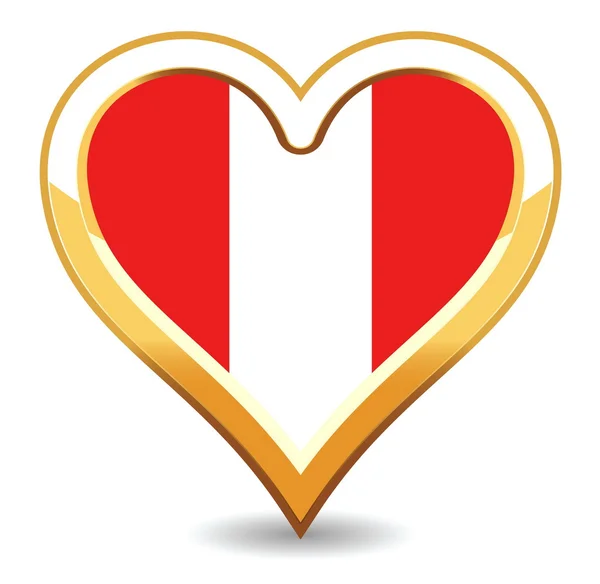 Bandera de Perú Corazón — Vector de stock