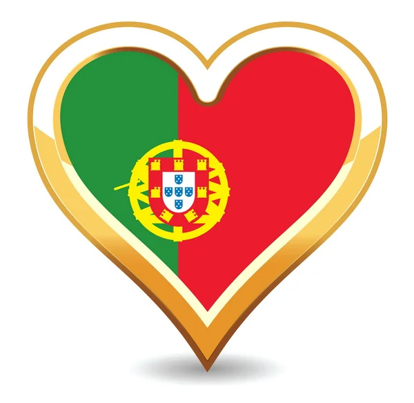 Flaga Portugalii serca — Wektor stockowy