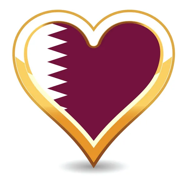 Heart Qatar Flag — Stock Vector