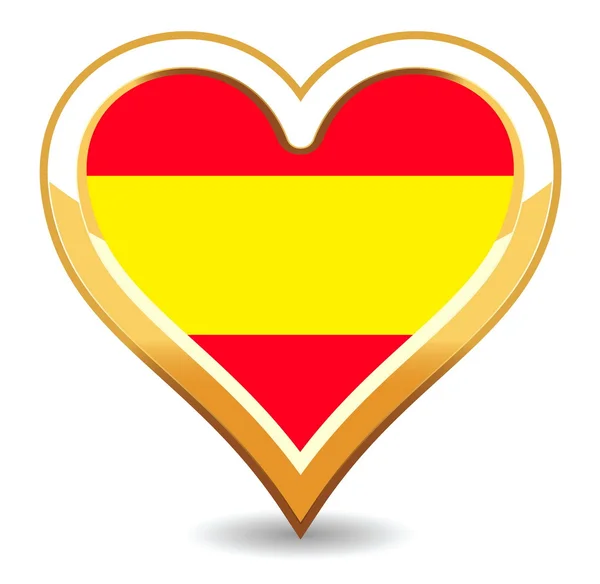 Stock vector Heart Spain Flag