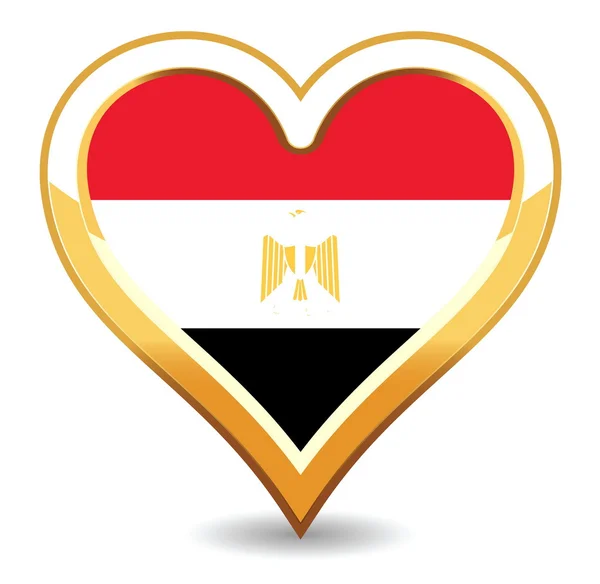 Heart Egypt Flag — Stock Vector
