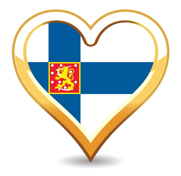 Herz-Finnland-Fahne — Stockvektor