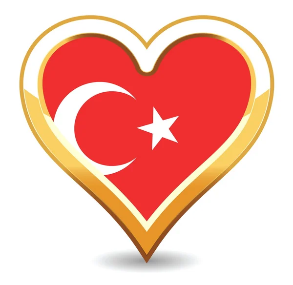 हार्ट तुर्की ध्वज — स्टॉक वेक्टर