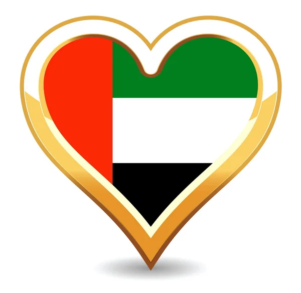 Heart United Arab Emirates Flag — Stock Vector