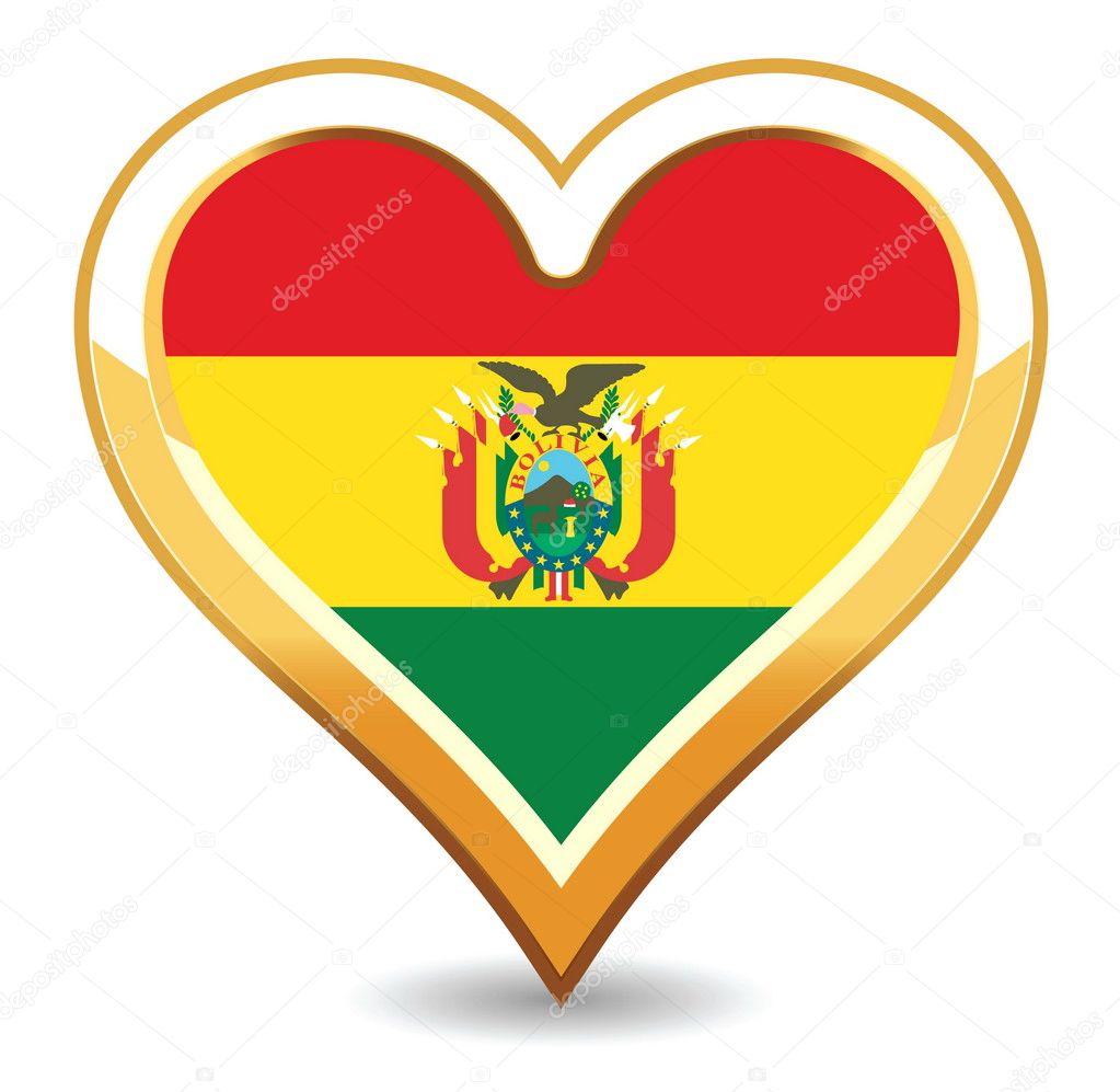 Heart Bolivia Flag — Stock Vector © artlosk #1220322
